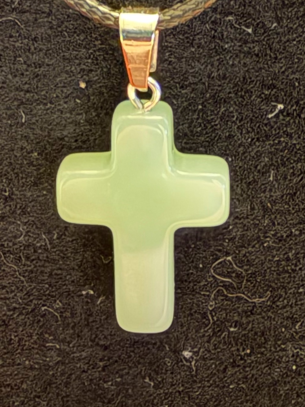 ✴️New✴️Green Chalcedony Cross Pendant Necklace